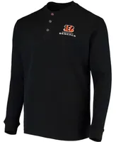 Men's Black Cincinnati Bengals Maverick Thermal Henley Long Sleeve T-shirt