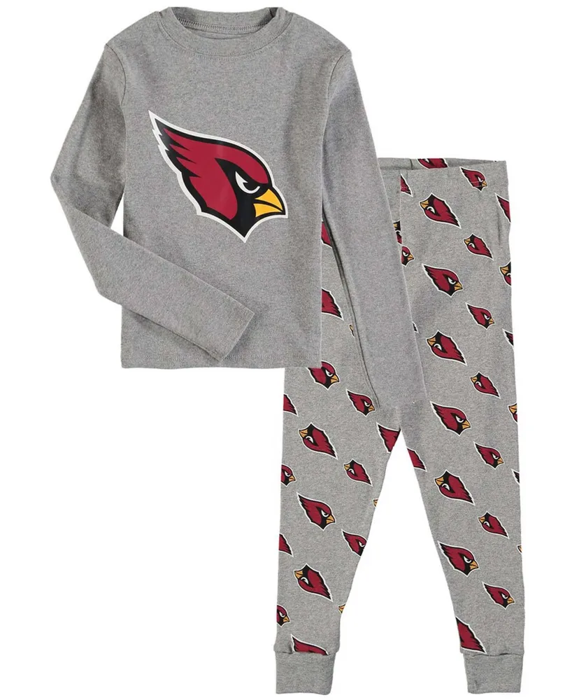 Outerstuff Preschool Boys and Girls Heathered Gray Arizona Cardinals Long  Sleeve T-shirt Pants Sleep Set, 2 Piece