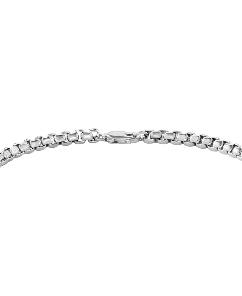 Effy Men's Black Spinel Cluster Box Link Bracelet in Sterling Silver
