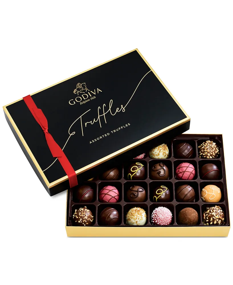 Godiva Signature Chocolate Truffle Gift Box, Red Ribbon, 24 Piece