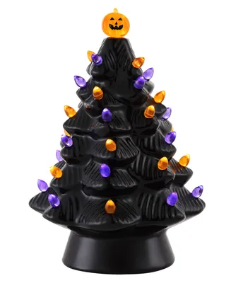 12" Halloween Tree with Jack-o-Lantern Topper