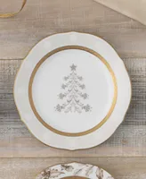 Charlotta 9" Holiday Tree Accent Plates, Set of 4