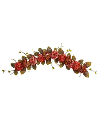 6' Fall Hydrangea and Berry Artificial Autumn Garland
