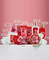 Lovery Body Care Gift Set, Japanese Cherry Blossom Home Spa Tote Bag Gift Set, 25 Piece