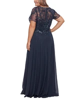 Xscape Plus Embellished Chiffon Ball Gown