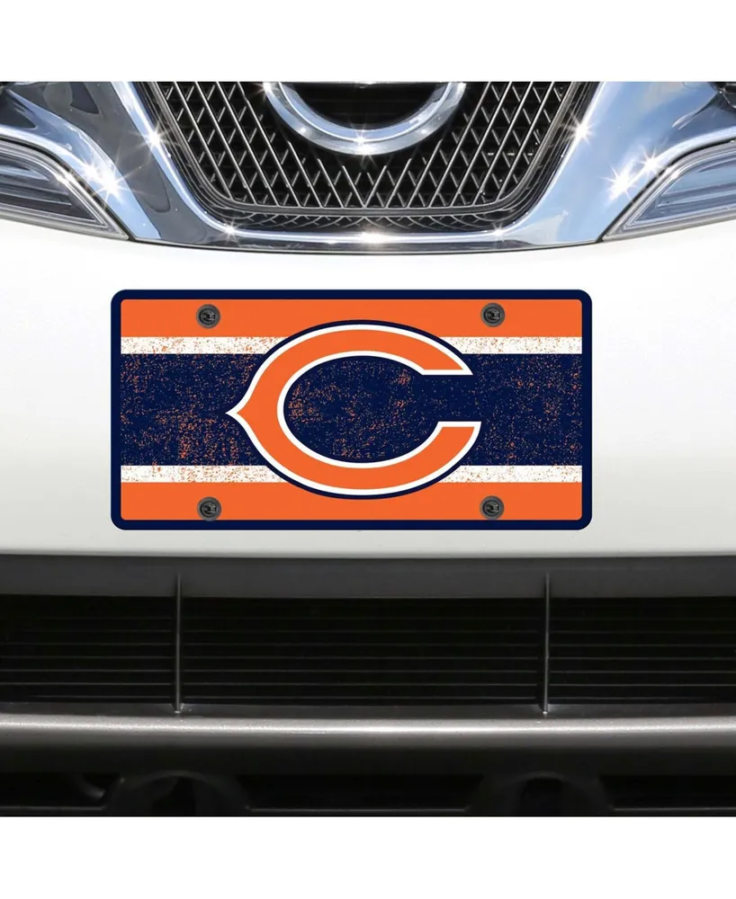 Multi Chicago Bears Vintage-Like Acrylic Cut License Plate