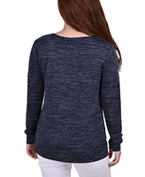 Women's Knit Keyhole Top with Studs