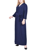 Ny Collection Plus Size Faux-Wrap Maxi Dress