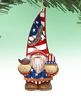 Designocracy 2 Piece Patriotic Dwarf Wood Ornaments Set