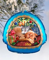 G.DeBrekht Furry Friends Glass Ornament Holiday Splendor