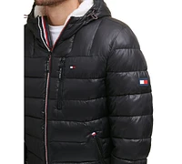 Tommy Hilfiger Men's Sherpa Lined Hooded Quilted Puffer Jacket