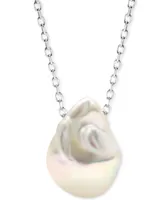Cultured Freshwater Baroque Pearl (13-15mm) 18" Pendant Necklace in Sterling Silver