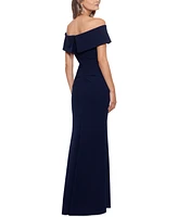 Xscape Off-The-Shoulder Scuba-Crepe Gown