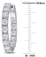 Lab-Grown Moissanite In & Out Small Hoop Earrings (3 ct. t.w.) in Sterling Silver, 1"