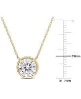 Lab-Grown Moissanite Solitaire 17" Pendant Necklace (2 ct. t.w.) in 10k Gold