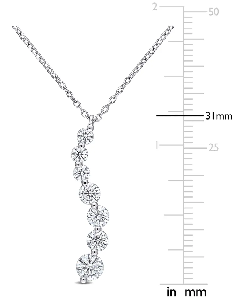 Lab-Grown Moissanite Swirl 18" Pendant Necklace (1-1/2 ct. t.w.) in Sterling Silver