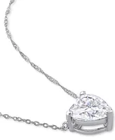 Lab-Grown Moissanite Heart Solitiare 17" Pendant Necklace (2 ct. t.w.) in 10k White Gold