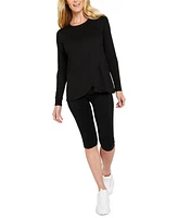 Women's Long Sleeve Pull Over Tulip Nursing Tee - Black Size: X Large Motherhood Maternity