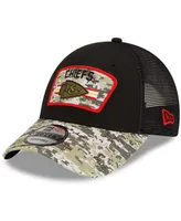 Men's Black-Camouflage Kansas City Chiefs 2021 Salute To Service Trucker 9FORTY Snapback Adjustable Hat - Black