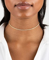 Thin Tennis Choker 14k Gold Plated Over Sterling Silver