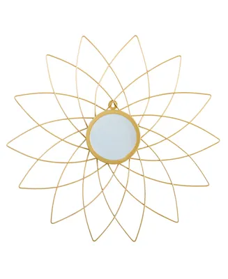 Flower Accent Wall Mirror, 26" x 26" - Gold