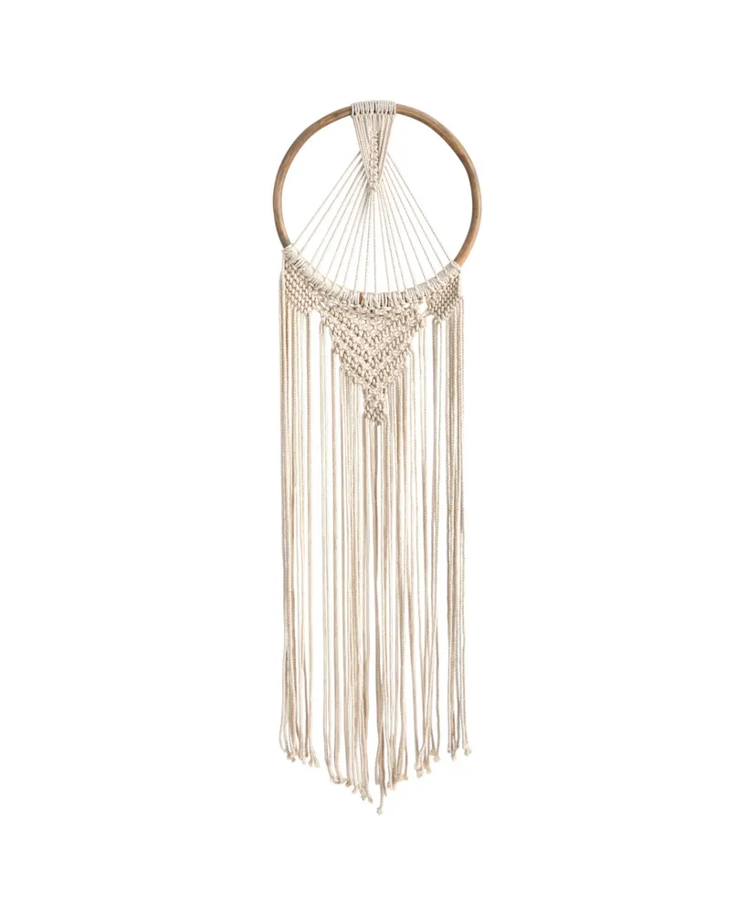 Handmade Bohemian Macrame Dreamcatcher Wall Hanging Decor, 24" x 10"