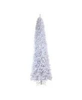 Slim Artificial Christmas Tree with Warm Led Lights and Bendable Branches