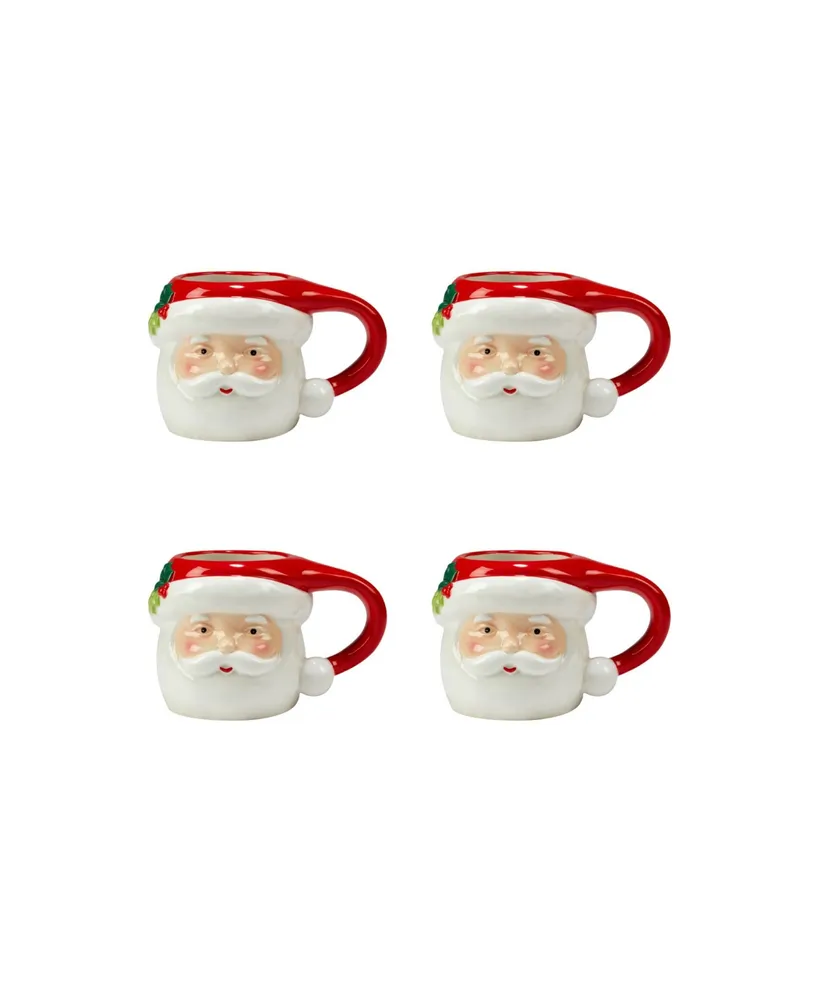 Holiday Magic Santa 4 Piece 3D Mug Set