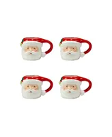 Holiday Magic Santa 4 Piece 3D Mug Set