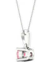 Forever Grown Diamonds Lab-Created Pink Diamond Solitaire 18" Pendant Necklace (1/5 ct. t.w.) in Sterling Silver