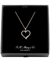 Diamond Heart 18" Pendant Necklace (1/8 ct. t.w.) 10k White, Yellow, or Rose Gold