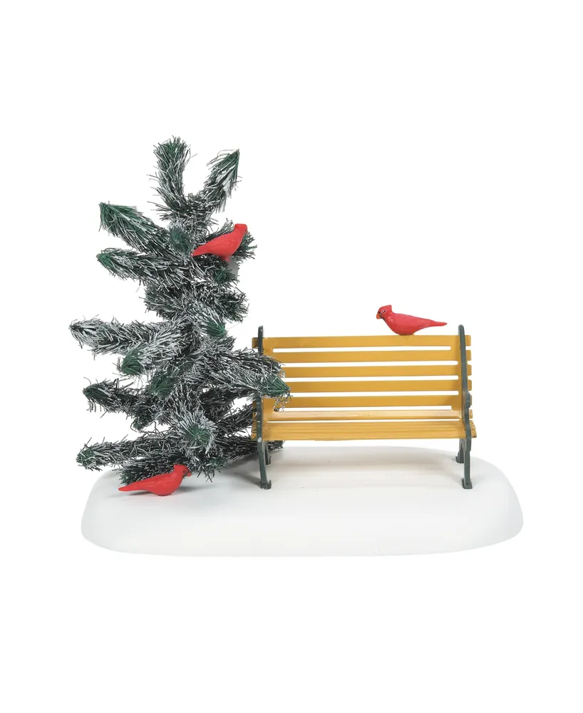 Cardinal Christmas Bench