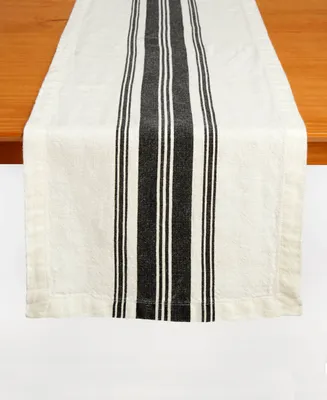 Linen Center Stripe Table Runner, 72" x 14"