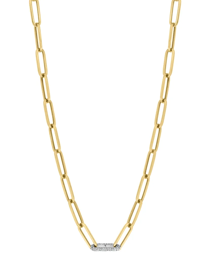 Effy Diamond Paperclip 18" Statement Necklace (1/2 ct. t.w.) in 14k Two-Tone Gold