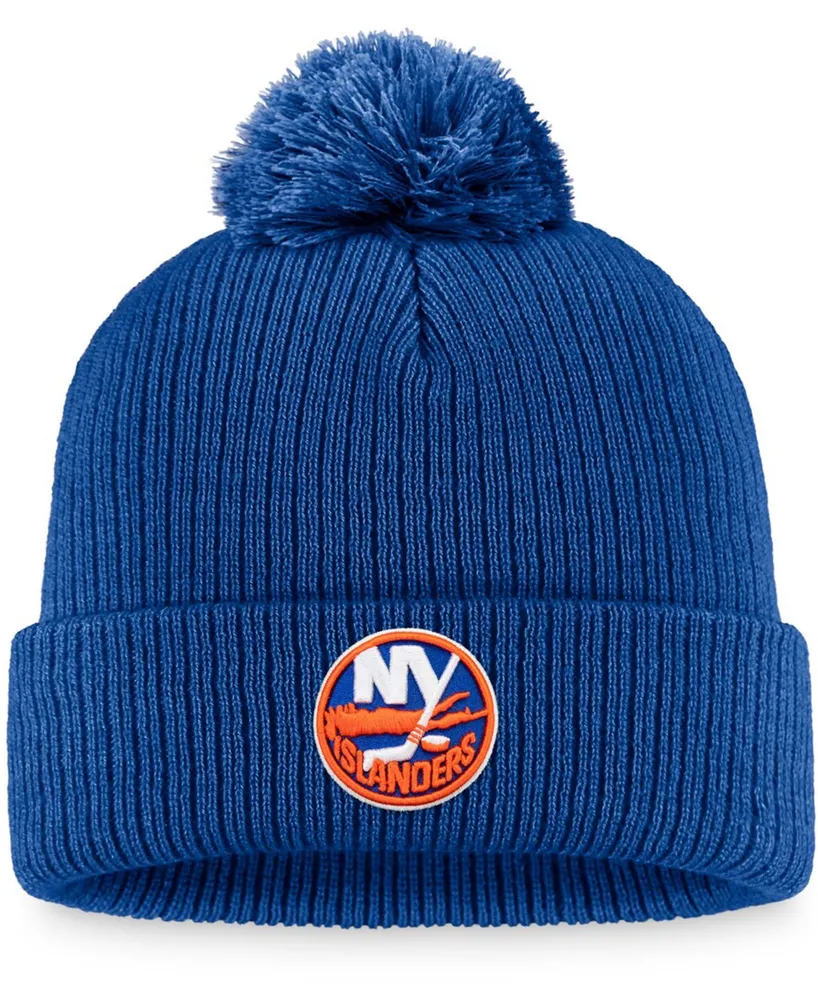 Men's Royal New York Islanders Core Primary Logo Cuffed Knit Hat with Pom