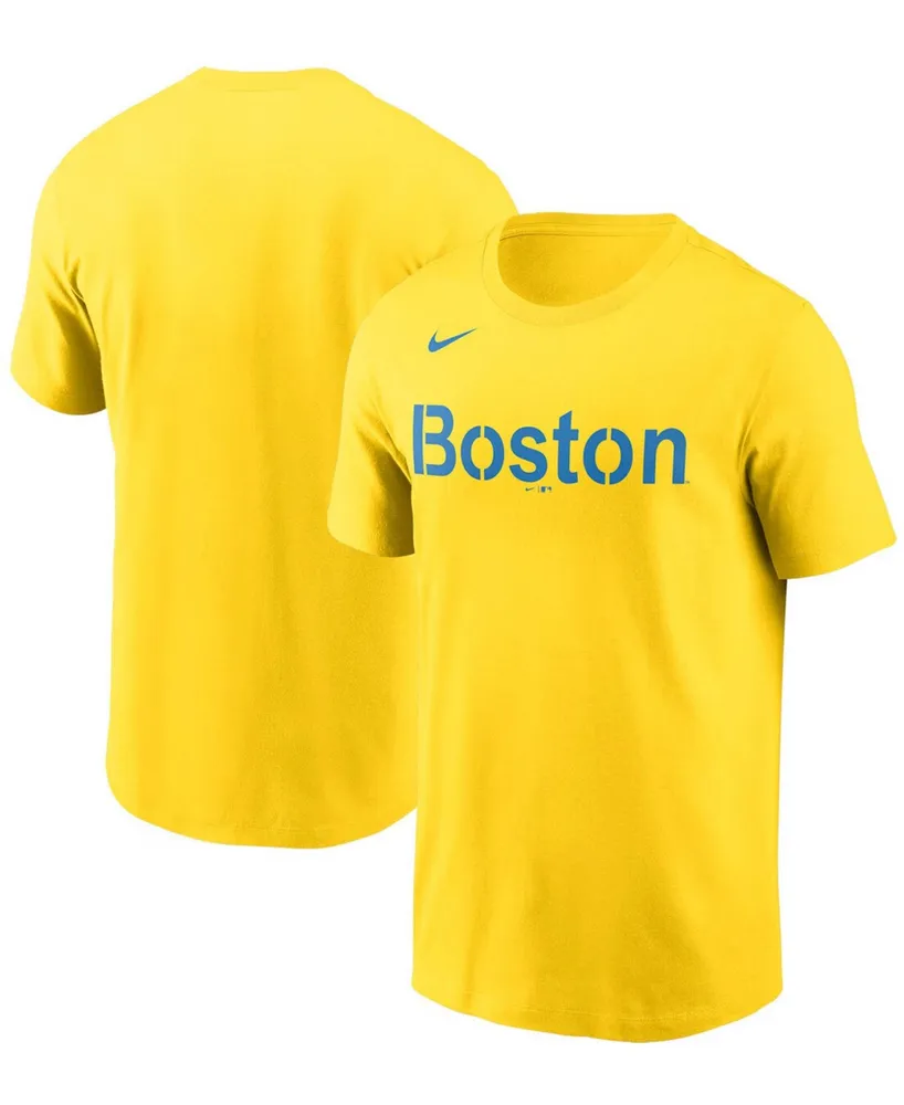 Nike Women's Gold Boston Red Sox City Connect Wordmark T-shirt