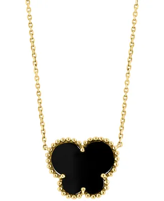 Effy Onyx Butterfly Silhouette 18" Pendant Necklace in 14k Gold