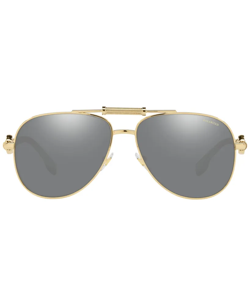 Versace Unisex Polarized Sunglasses, VE2236 - Gold