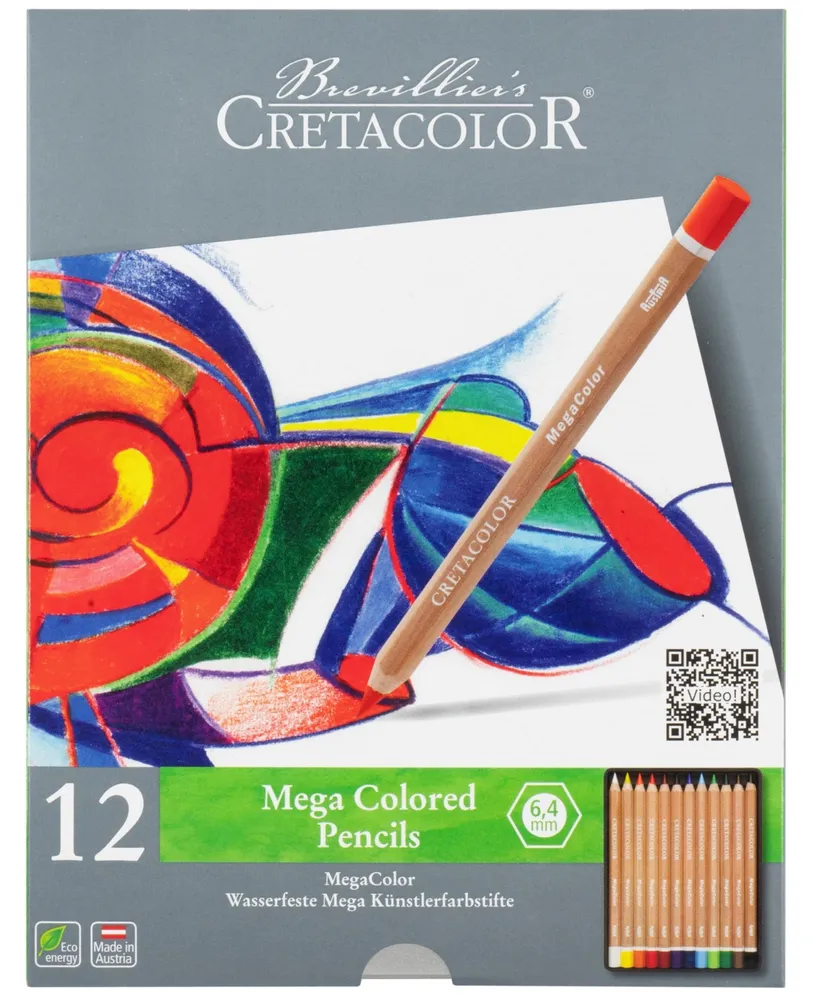Cretacolor Megacolor Pencil Set, 12 Colors