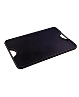 Victoria Large Rectangular Reversible Cast Iron Griddle, Solid, 20" x 14", Seasoned