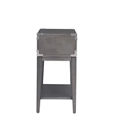 Leick Home Beckett Rustic Side Table, Anthracite, Pewter