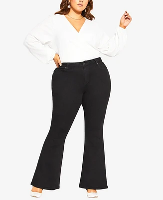 City Chic Trendy Plus Size Exemplar Bootleg Mid Rise Jeans