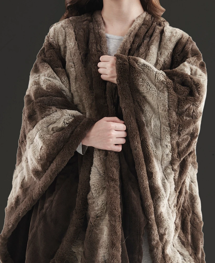 Beautyrest Zuri Electric Faux-Fur Wrap, 64" x 50"