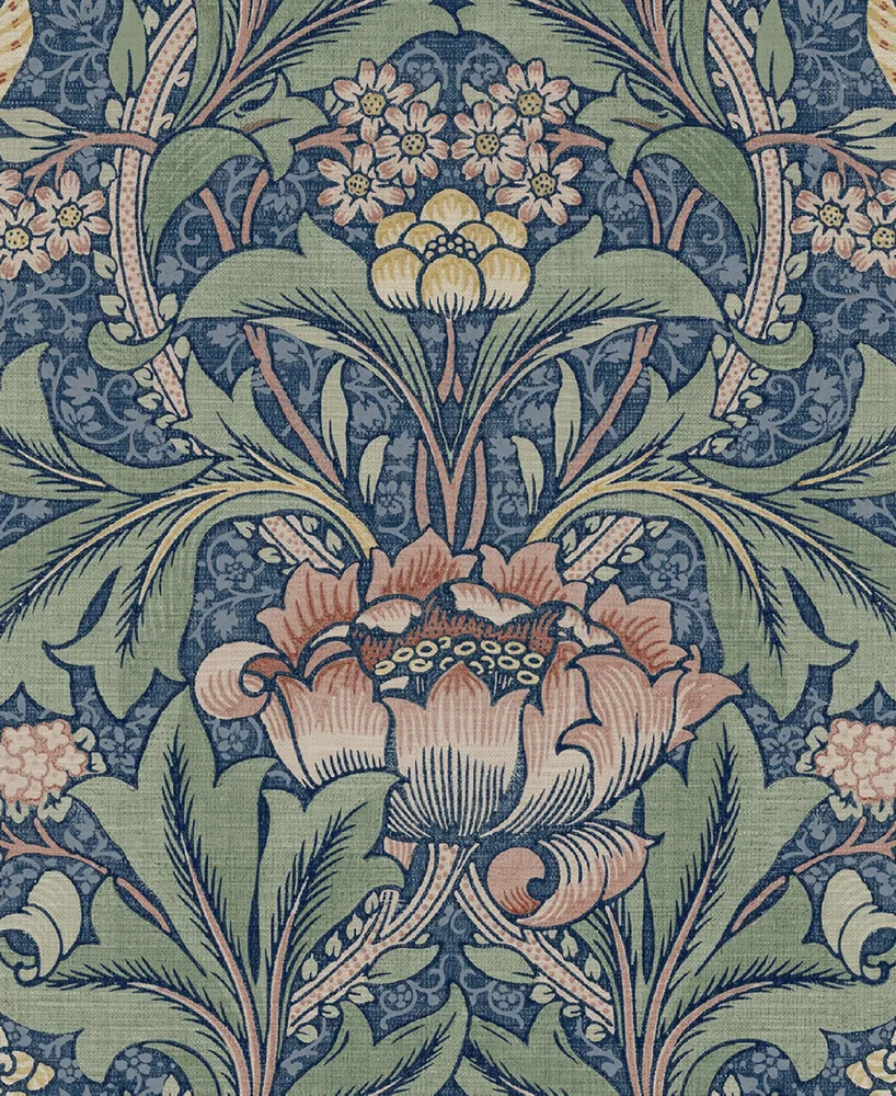 NextWall Morris Flower Peel and Stick Wallpaper