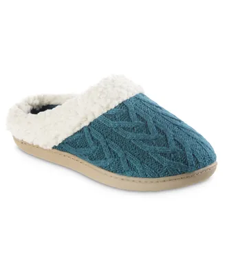 Isotoner Signature Women's Cable Knit Alexis Hoodback Slippers