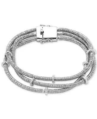 Effy Diamond Rondelle Wire Wrap Bracelet (1/6 ct. t.w.) in Sterling Silver