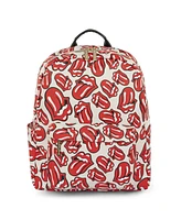 Rolling Stones the Cult Collection Soft Saffiano Backpack with Top Zippered Main Opening