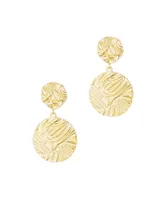 Ettika Gold-Plated Textured Double Disc Earrings - Gold