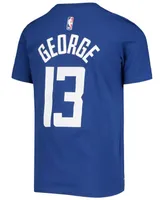 Big Boys and Girls Paul George Royal La Clippers Logo Name Number Performance T-shirt