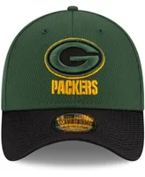 Men's Green,Black Green Bay Packers 2021 Nfl Sideline Road 39THIRTY Flex Hat